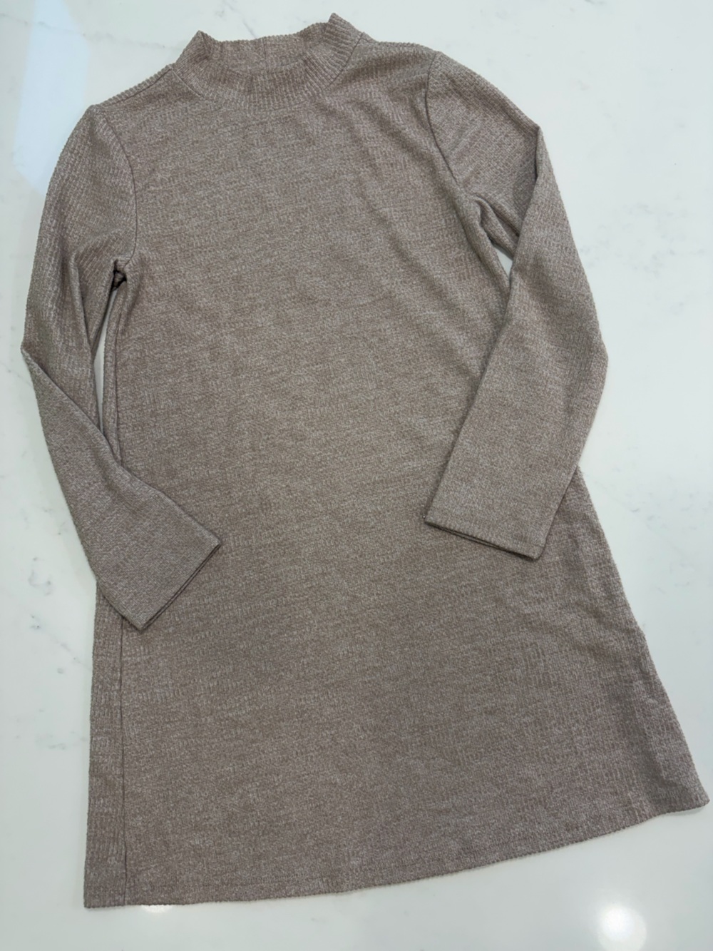 Women's Long Sleeve Knit Dress in Taupe
